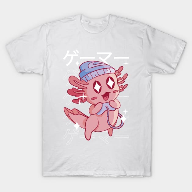 Axolotl Gamer T Shirt P T-Shirt by LindenDesigns